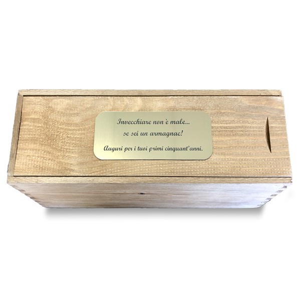 Cassetta in legno per vino personalizzata con targa - 1 bottiglia - elisa WINE ATTACH Grandi
