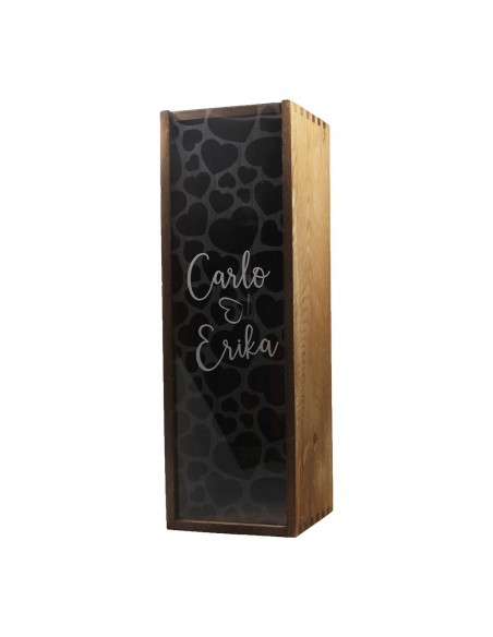 RENOIR CUORE - Cassetta in legno personalizzata con coperchio in plexiglass - 1 bottiglia WINE