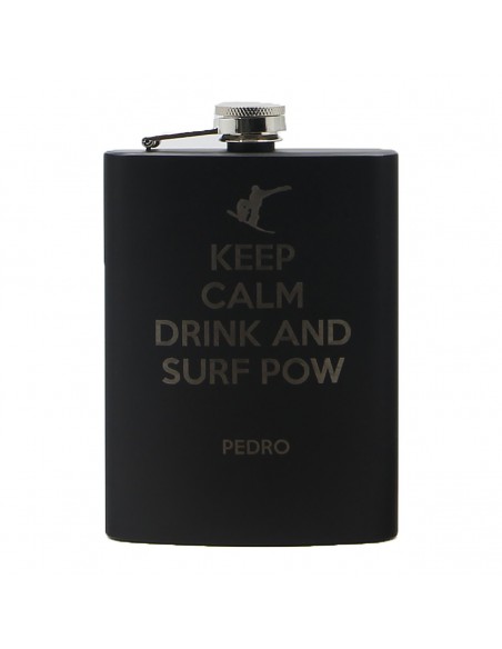Fiaschetta per liquore personalizzata nera - jack WINE ATTACH Grandi Bottiglie