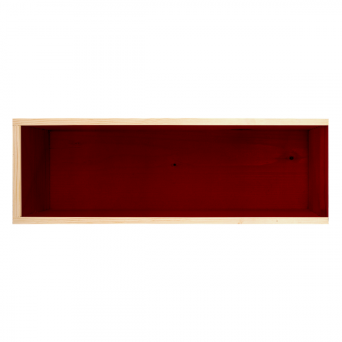 Cassetta in legno per vino personalizzata con coperchio in plexiglass rosso - Per 1 bottiglia - superba
