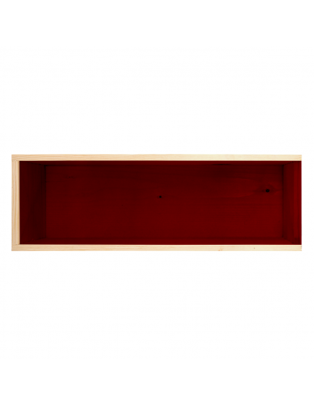 Cassetta in legno per vino personalizzata con coperchio in plexiglass rosso - Per 1 bottiglia - superba
