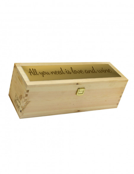 Cassetta in legno per vino personalizzata con targa in metallo Mozart