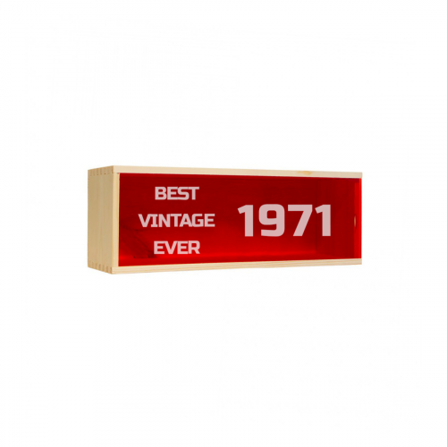 Cassetta in legno per vino personalizzata con coperchio in plexiglass rosso - Per 1 bottiglia - superba