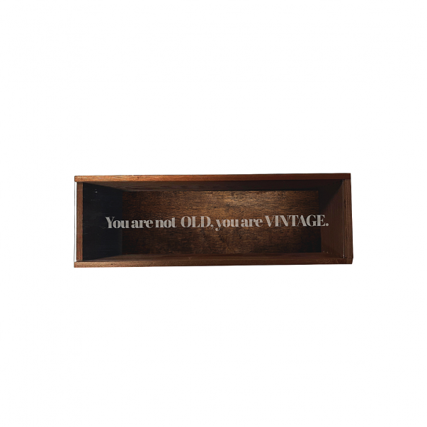 Cassetta in legno personalizzata con coperchio in plexiglass - 1 bottiglia - renoir NV OOHWINE