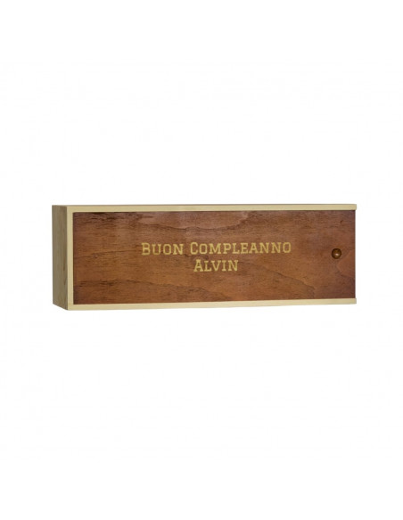 Cassetta legno per vino personalizzata coperchio scorrevole - 1 bott. magnum champagne