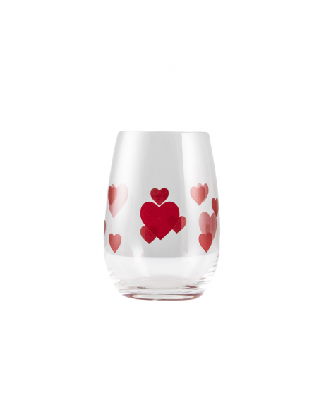 BICCHIERE CON CUORI ROSSI PERSONALIZZATO - AMOUR TUMBLER