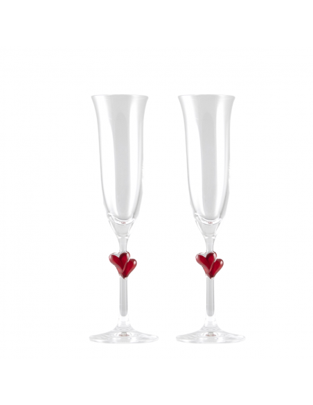 AMOUR COPPIA FLUTE ROSSO PERSONALIZZATI