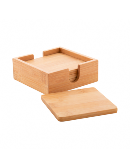 4 SOTTOBICCHIERI IN BAMBU PERSONALIZZATI