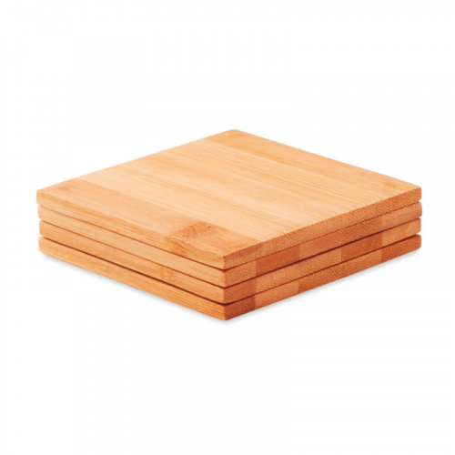 4 SOTTOBICCHIERI IN BAMBU PERSONALIZZATI