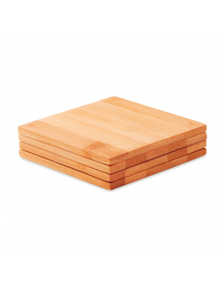 4 SOTTOBICCHIERI IN BAMBU PERSONALIZZATI