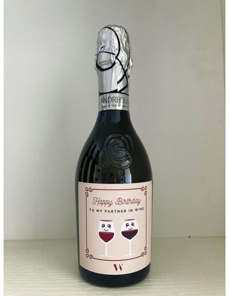 BOTTIGLIA VINO PERSONALIZZATA 375 ML PROSECCO VALDOBBIADENE DIRUPO BRUT 2021 ANDREOLA