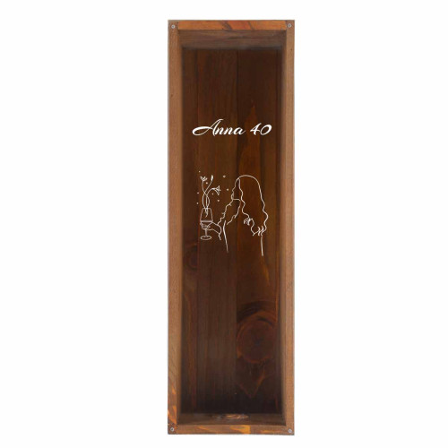 Cassetta in legno personalizzata con coperchio in plexiglass - 1 bottiglia - renoir NV OOHWINE