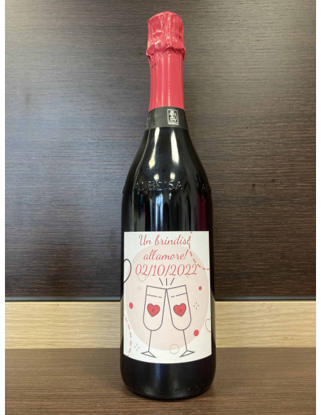 BOTTIGLIA VINO PERSONALIZZATA DUDES SPUMANTE BRUT ROSATO ADRIANO MARCO E VITTORIO