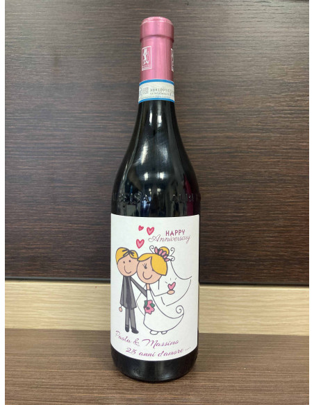 BOTTIGLIA VINO PERSONALIZZATA LANGHE FREISA 2019 ADRIANO MARCO E VITTORIO