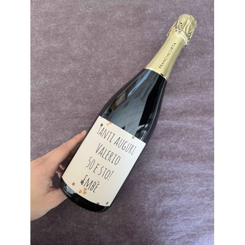 BOTTIGLIA VINO PERSONALIZZATA FRANCIACORTA EXTRA BRUT NV COLA BATTISTA