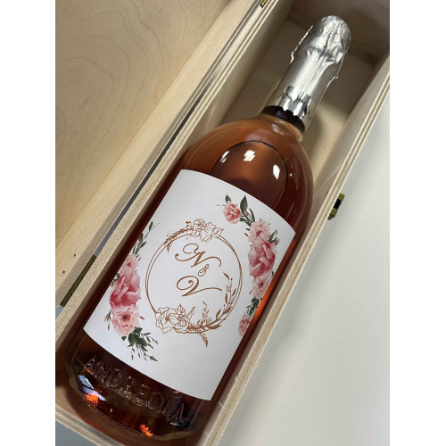BOTTIGLIA VINO PERSONALIZZATA VINO SPUMANTE ROSE EXTRA DRY BOLLE ANDREOLA