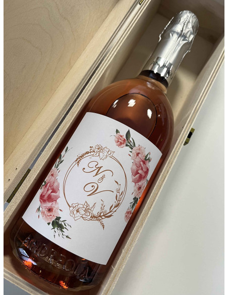 BOTTIGLIA VINO PERSONALIZZATA VINO SPUMANTE ROSE EXTRA DRY BOLLE ANDREOLA
