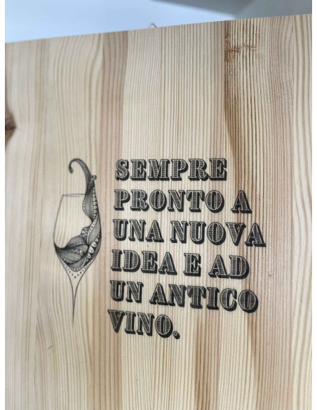 Stampa sul legno frase vino