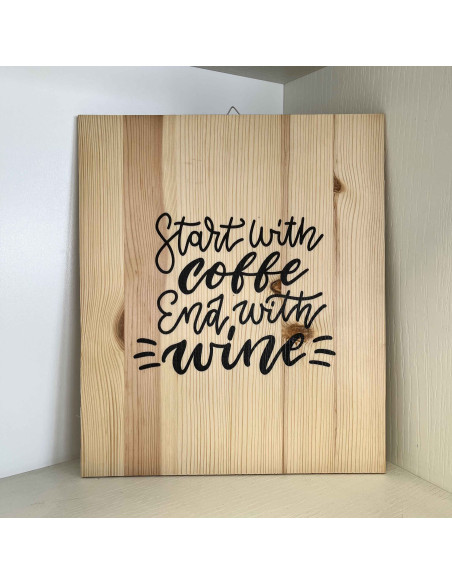 Stampa grande su legno a tema vino