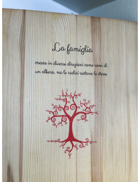 Stampa su legno con frase