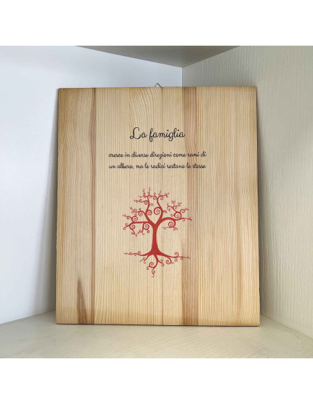 Stampa su legno con frase