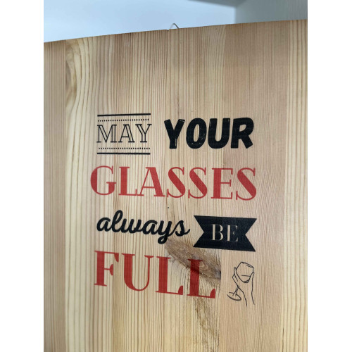 Stampa su legno con frase vino