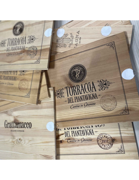 Stampa su legno con frase vino
