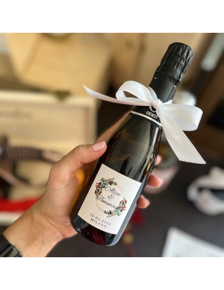 BOTTIGLIA VINO PERSONALIZZATA PROSECCHINO BRUT GEMIN 200 ML BORTOLOMIOL