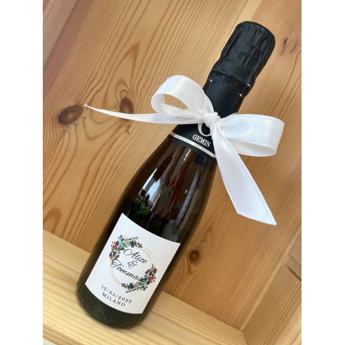 BOTTIGLIA VINO PERSONALIZZATA PROSECCHINO BRUT GEMIN 200 ML BORTOLOMIOL