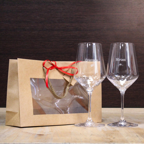 CONFEZIONE REGALO 2 CALICI PERSONALIZZATI