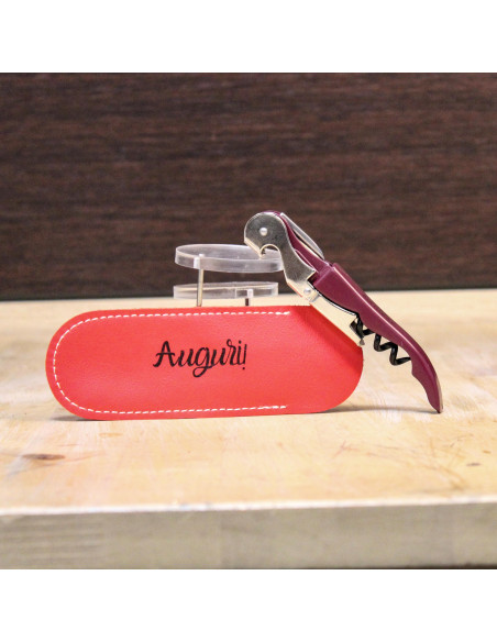 CONFEZIONE REGALO CAVATAPPI BORDEAUX E CUSTODIA PERSONALIZZATI