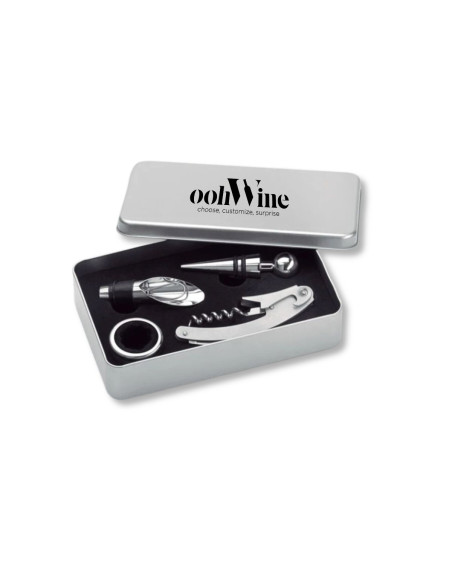 SET 4 PEZZI ACCESSORI VINO PERSONALIZZATO - WINORY