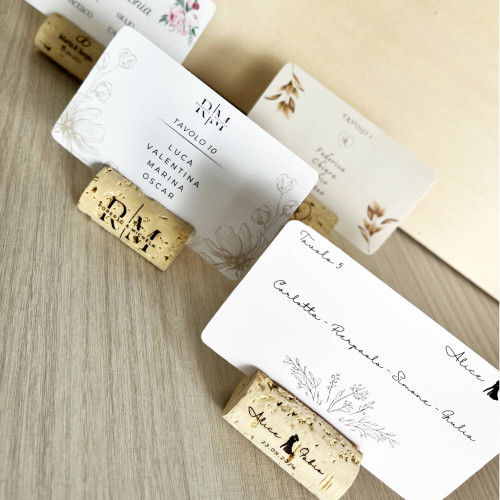 SEGNAPOSTI MATRIMONIO TAPPO SUGHERO PERSONALIZZATI