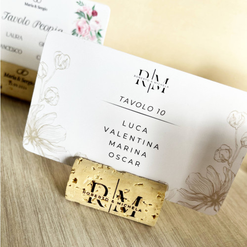 SEGNAPOSTI MATRIMONIO TAPPO SUGHERO PERSONALIZZATI
