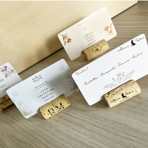 SEGNAPOSTI MATRIMONIO TAPPO SUGHERO PERSONALIZZATI