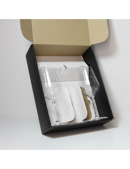 CONFEZIONE REGALO IN CARTONE CON DUE CALICI - Allegra