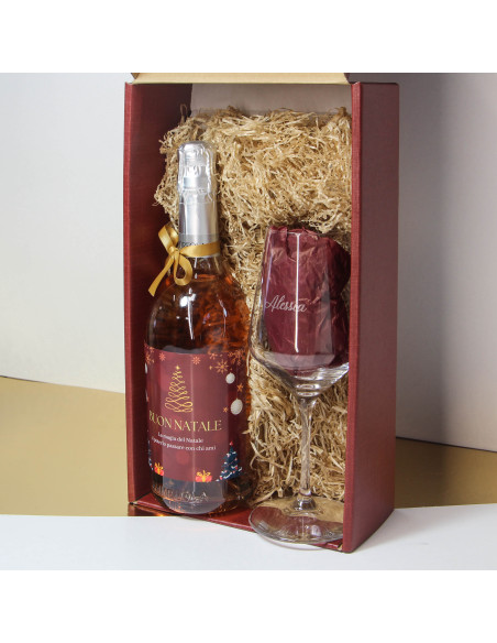 SCATOLA REGALO BOLLICINA PERSONALIZZATA E CALICE