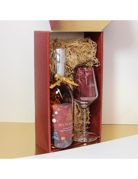 SCATOLA REGALO BOLLICINA PERSONALIZZATA E CALICE