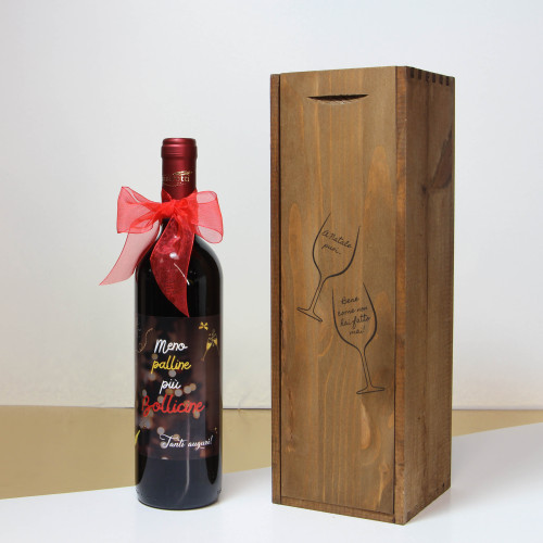 Bottiglia vino personalizzata Nebbiolo con cassetta
