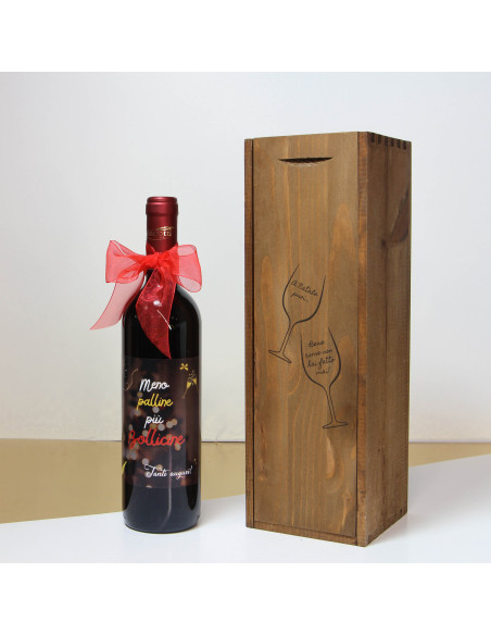 Bottiglia vino personalizzata Nebbiolo con cassetta