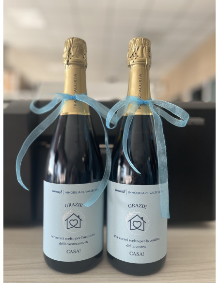 BOTTIGLIA VINO PERSONALIZZATA FRANCIACORTA BRUT SATEN 2020 COLA BATTISTA