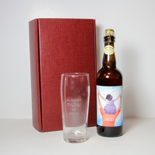 CONFEZIONE BIRRA E BOCCALE PERSONALIZZATI 75CL