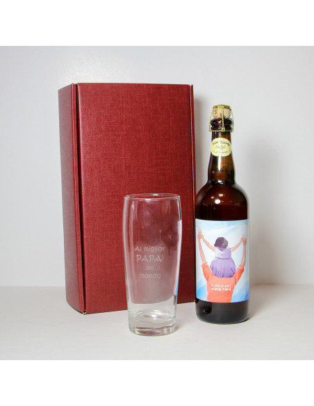 CONFEZIONE BIRRA E BOCCALE PERSONALIZZATI 75CL