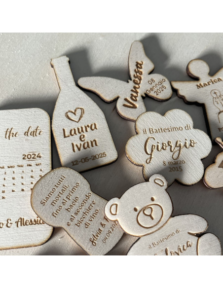 TAG IN LEGNO PER BOMBONIERE PERSONALIZZATI