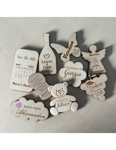 TAG IN LEGNO PER BOMBONIERE PERSONALIZZATI