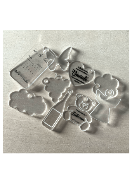 TAG IN PLEXIGLASS PER BOBONIERE PERSONALIZZATI