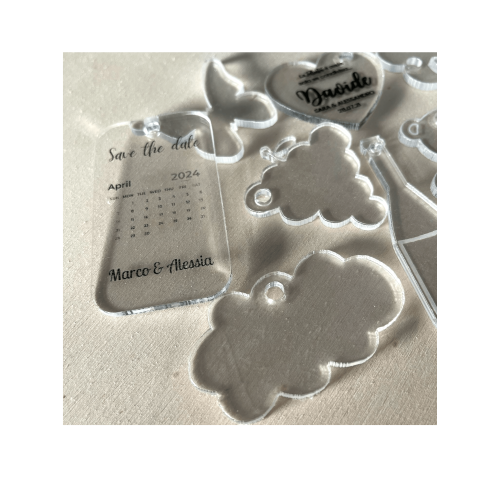 TAG IN PLEXIGLASS PER BOBONIERE PERSONALIZZATI