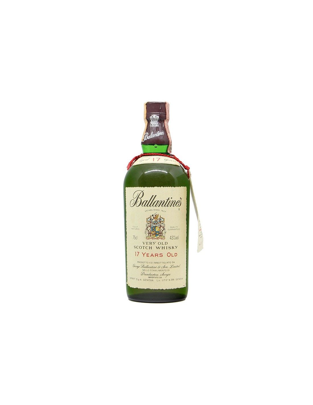 BALLANTINE'S VERY OLD SCOTCH WHISKY 17 YEARS OLD MATURED IN OAK CASK 43 1971 GEORGE BALLANTINE