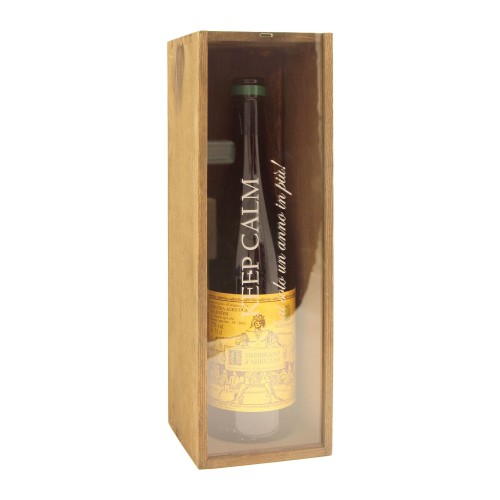 Cassetta in legno personalizzata con coperchio in plexiglass - 1 bottiglia - renoir WINE ATTACH