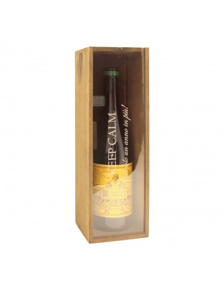 Cassetta in legno personalizzata con coperchio in plexiglass - 1 bottiglia - renoir WINE ATTACH